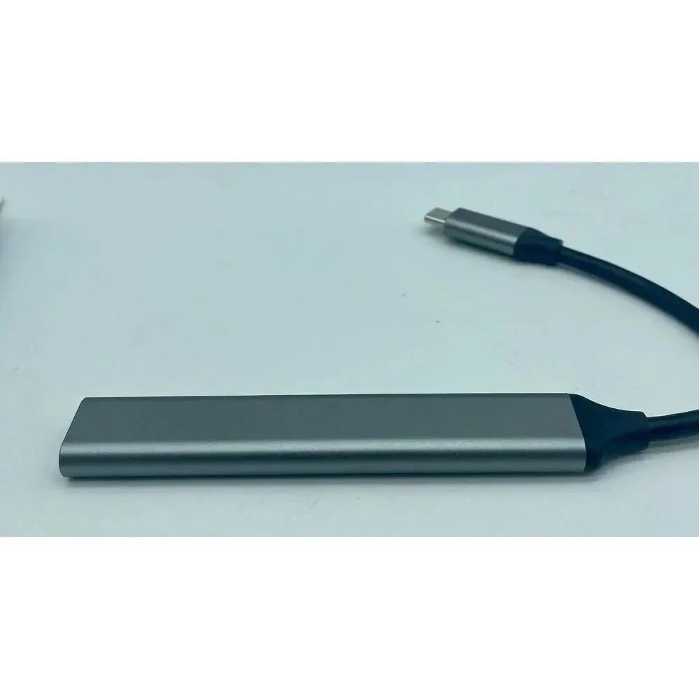 USB-C to 4 USB 2.0 Port Hub for Laptops Flash Drive Blue Gray Read Notes - Picture 4 of 4